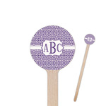 Greek Key 6" Round Wooden Stir Sticks - Double Sided (Personalized)