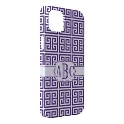 Greek Key iPhone Case - Plastic - iPhone 14 Plus (Personalized)