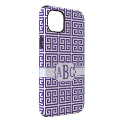 Greek Key iPhone Case - Rubber Lined - iPhone 14 Plus (Personalized)