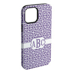 Greek Key iPhone Case - Rubber Lined - iPhone 15 Plus (Personalized)