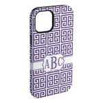 Greek Key iPhone Case - Rubber Lined - iPhone 15 Pro Max (Personalized)