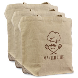 Master Chef Reusable Cotton Grocery Bags - Set of 3 (Personalized)