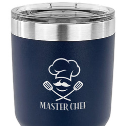 Master Chef 30 oz Stainless Steel Tumbler - Navy - Double Sided (Personalized)