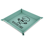 Master Chef Faux Leather Dice Tray - 9" x 9"  - Teal