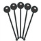 Master Chef Black Plastic 5.5" Stir Stick - Round - Fan View