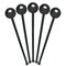 Master Chef Black Plastic 7" Stir Stick - Round - Fan View