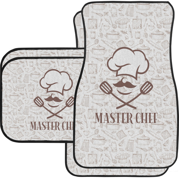 Custom Master Chef Car Floor Mats Set - 2 Front & 2 Back w/ Name or Text