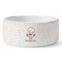 Master Chef Ceramic Dog Bowl - Medium (Personalized)