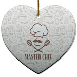 Master Chef Heart Ceramic Ornament w/ Name or Text