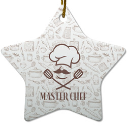 Master Chef Star Ceramic Ornament w/ Name or Text