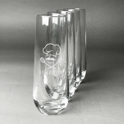 Master Chef Champagne Flute - Stemless Engraved - Set of 4 (Personalized)