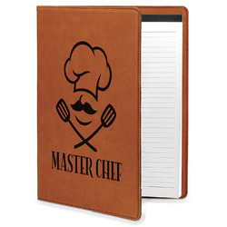 Master Chef Leatherette Portfolio with Notepad - Large - Single Sided (Personalized)