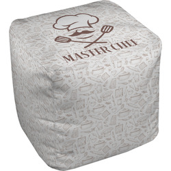Master Chef Cube Pouf Ottoman - 13" w/ Name or Text