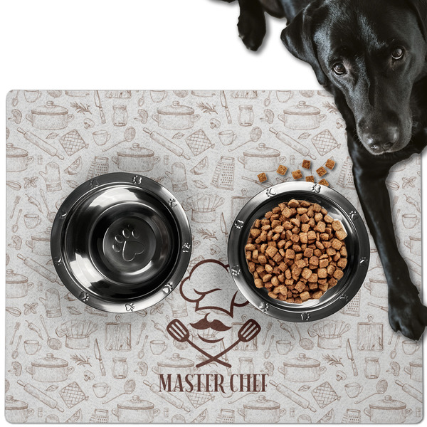 Custom Master Chef Dog Food Mat - Large w/ Name or Text