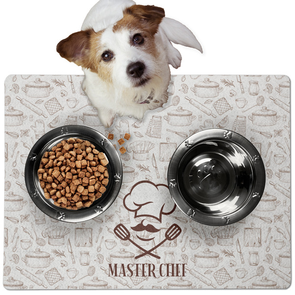 Custom Master Chef Dog Food Mat - Medium w/ Name or Text