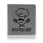 Master Chef Leather Binder - 1" - Grey (Personalized)