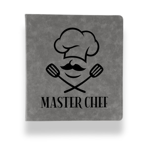 Custom Master Chef Leather Binder - 1" - Grey (Personalized)