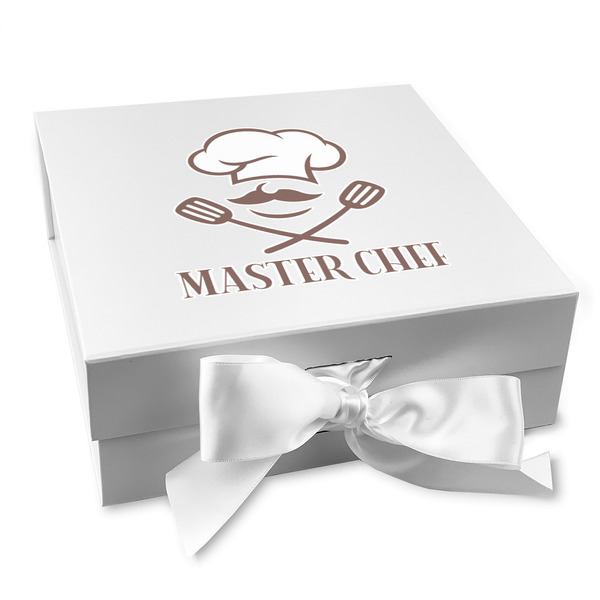 Custom Master Chef Gift Box with Magnetic Lid - White (Personalized)