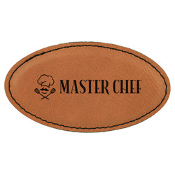 Master Chef Leatherette Oval Name Badge with Magnet (Personalized)