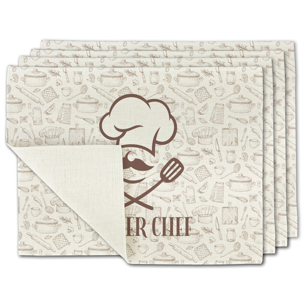 Custom Master Chef Single-Sided Linen Placemat - Set of 4 w/ Name or Text