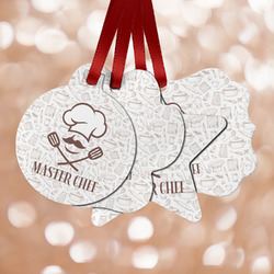 Master Chef Metal Ornaments - Double Sided w/ Name or Text
