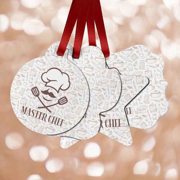 Custom Master Chef Metal Ornaments - Double Sided w/ Name or Text