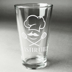 Master Chef Pint Glass - Engraved (Single) (Personalized)