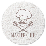 Master Chef Round Rubber Backed Coaster w/ Name or Text