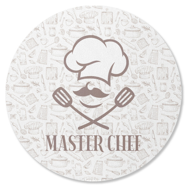 Custom Master Chef Round Rubber Backed Coaster w/ Name or Text