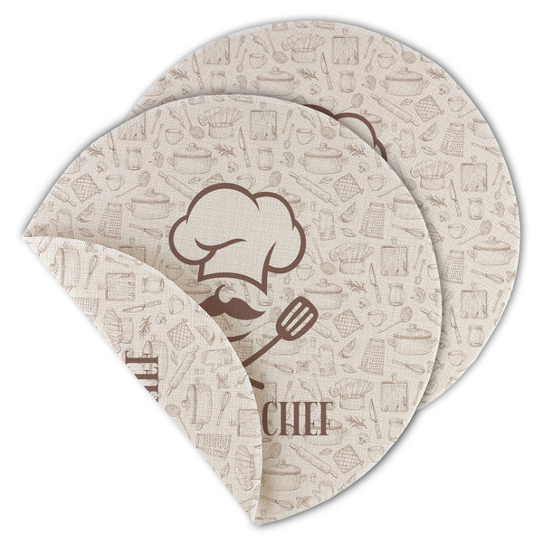 Custom Master Chef Round Linen Placemat - Double Sided (Personalized)