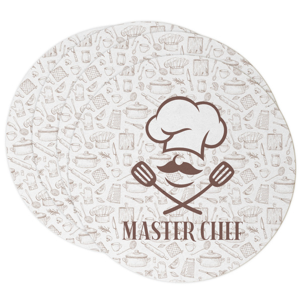 Custom Master Chef Round Paper Coasters w/ Name or Text