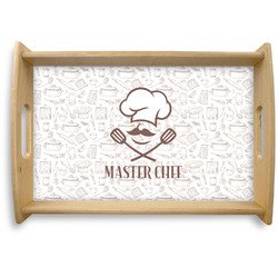 Master Chef Natural Wooden Tray - Small w/ Name or Text