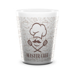 Master Chef Ceramic Shot Glass - 1.5 oz - White - Set of 4 (Personalized)