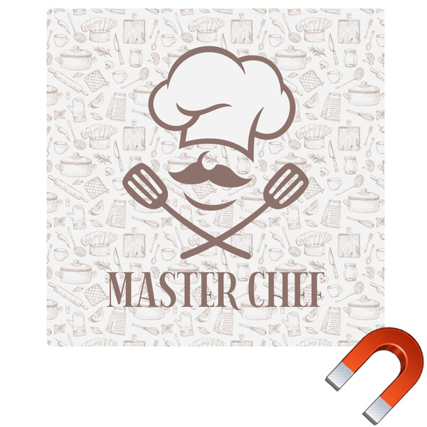 Custom Master Chef Square Car Magnet - 10" w/ Name or Text