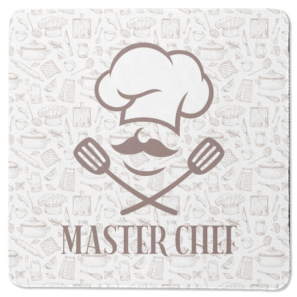 Custom Master Chef Square Rubber Backed Coaster w/ Name or Text