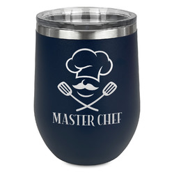 Master Chef Stemless Stainless Steel Wine Tumbler - Navy - Single Sided (Personalized)