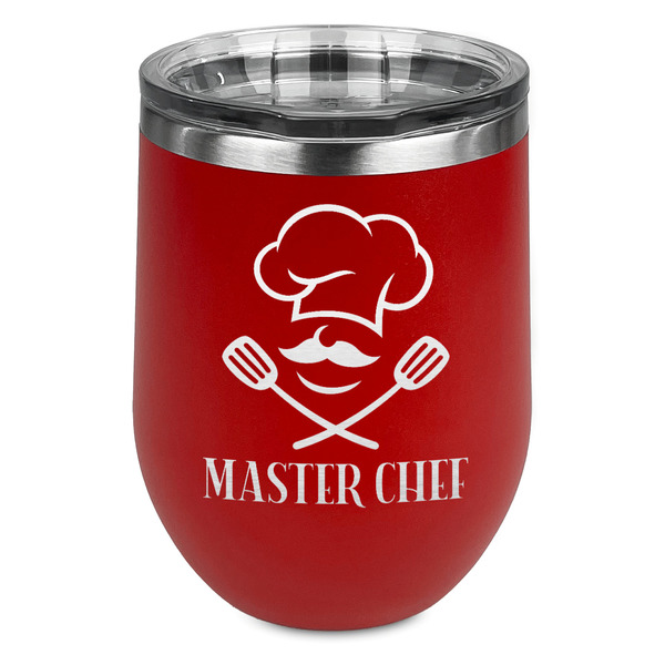 Custom Master Chef Stemless Stainless Steel Wine Tumbler - Red - Double Sided (Personalized)