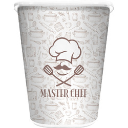 Master Chef Waste Basket - Double Sided (White) w/ Name or Text
