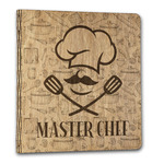 Master Chef Wood 3-Ring Binder - 1" Letter Size (Personalized)