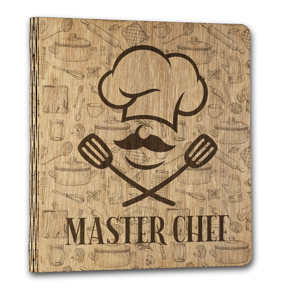 Custom Master Chef Wood 3-Ring Binder - 1" Letter Size (Personalized)