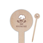 Master Chef 6" Round Wooden Food Picks - Single Sided (Personalized)