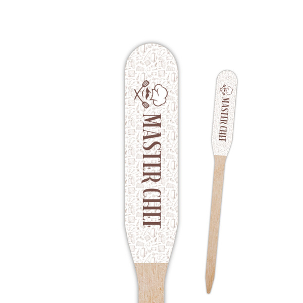 Custom Master Chef Paddle Wooden Food Picks - Single Sided (Personalized)