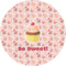 Sweet Cupcakes 1" Multipurpose Round Labels - Single Sticker