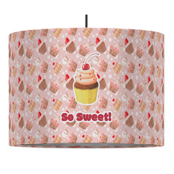 Sweet Cupcakes 16" Drum Pendant Lamp - Fabric (Personalized)