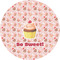 Sweet Cupcakes 3" Multipurpose Round Labels - Single Sticker