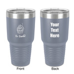 Sweet Cupcakes 30 oz Stainless Steel Tumbler - Grey - Double-Sided (Personalized)