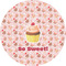 Sweet Cupcakes 4" Multipurpose Round Labels - Single Sticker