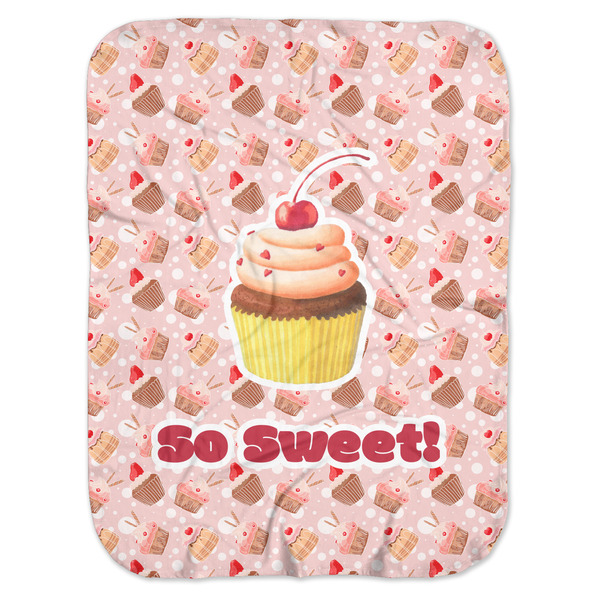 Custom Sweet Cupcakes Baby Swaddling Blanket w/ Name or Text