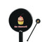 Sweet Cupcakes Black Plastic 5.5" Stir Stick - Round - Closeup