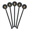 Sweet Cupcakes Black Plastic 5.5" Stir Stick - Round - Fan View